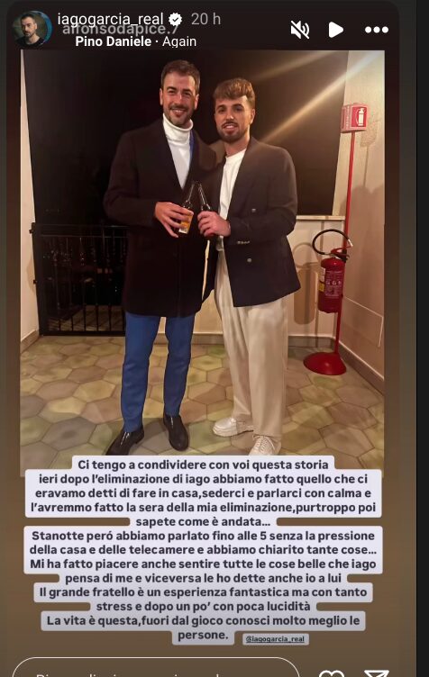 Grande Fratello, Alfonso D’apice fa dietrofront su Iago Garcia: “Abbiamo parlato e…”