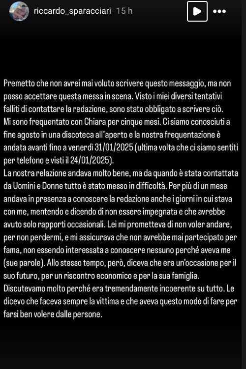 Uomini e Donne, presunto fidanzato di Chiara Pompei (nuova tronista) esce allo scoperto e rivela: “Non volevo perderla, così siamo scesi ad un accordo”